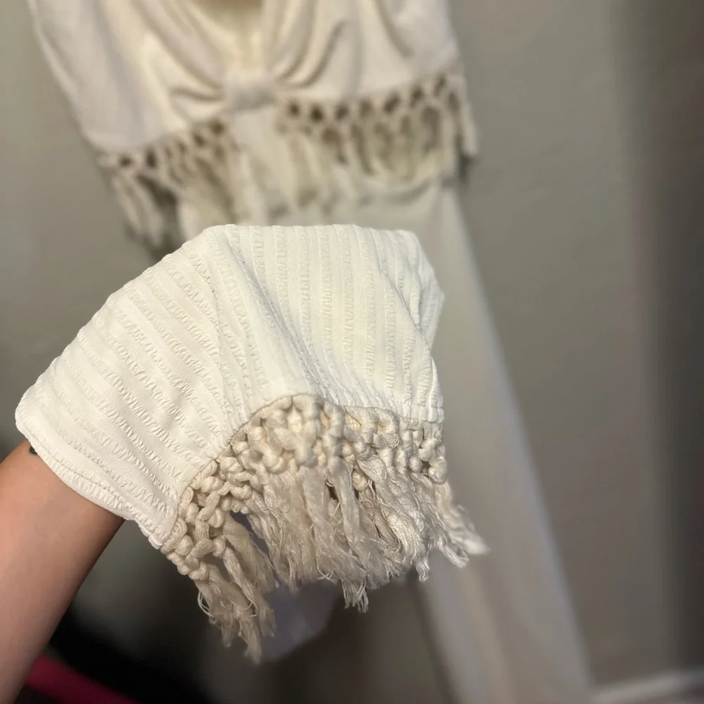 Fore White Tassel Jumpsuit - large - Picture 8 of 14